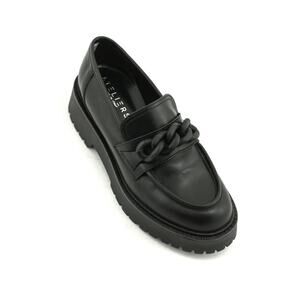 Ateliers Kade Black Leather Loafer with Chunky Chain
